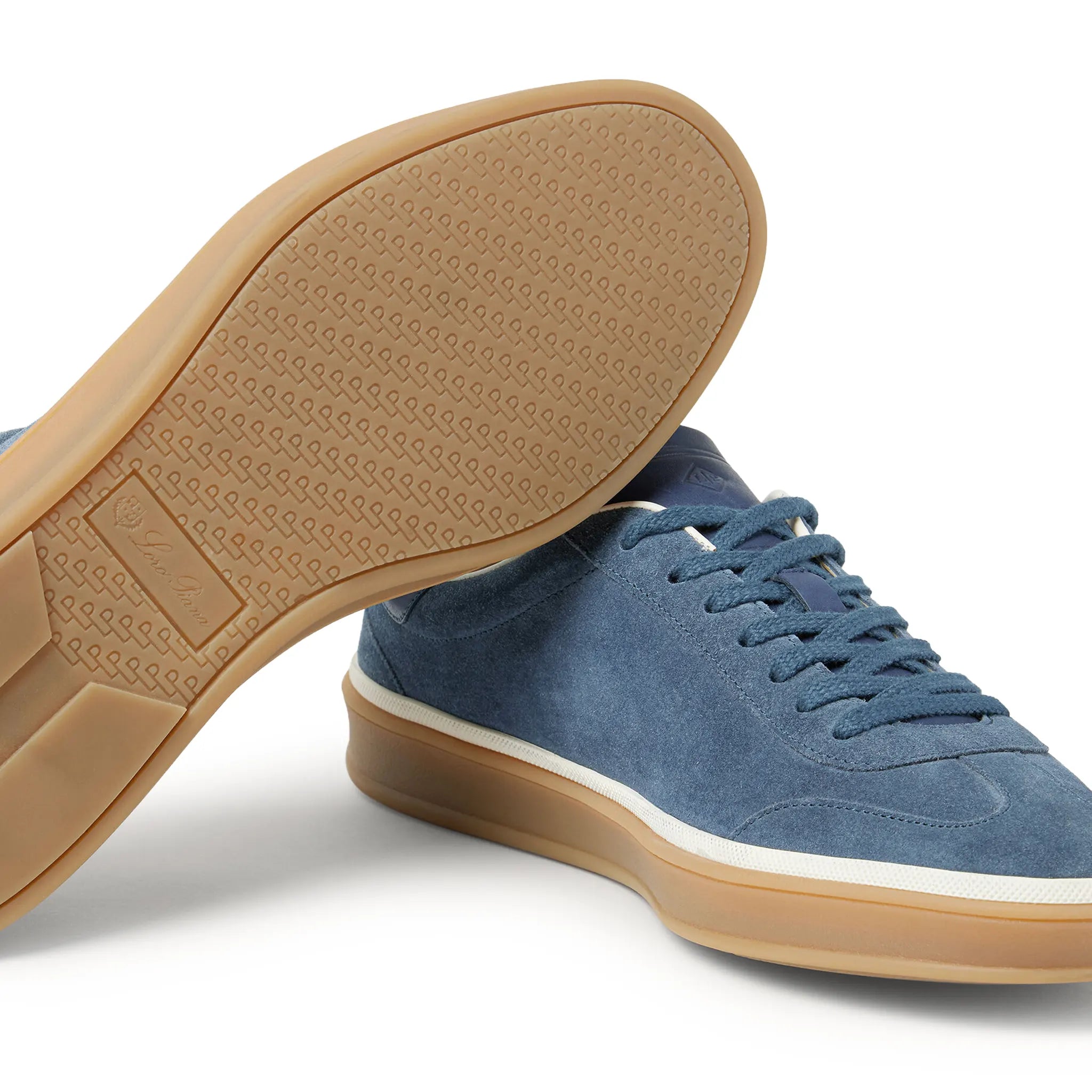 Sole Side View of Loro Piana Tennis Walk Black Figs Sneaker (W) FAN8505_W1CQ